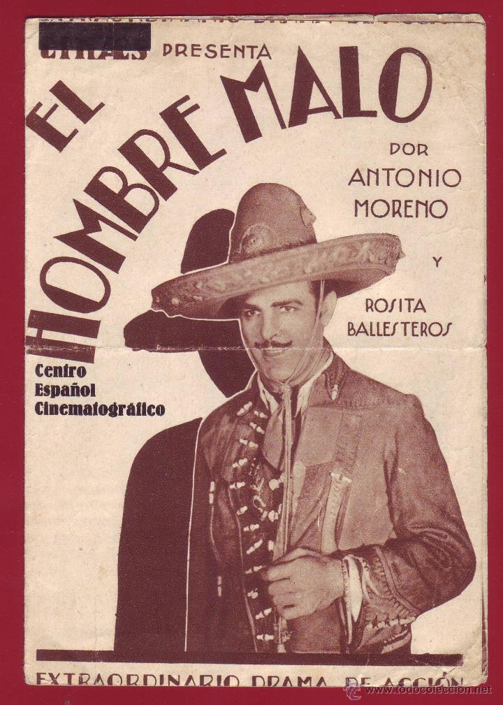 Cine: PROGRAMA DE MANO DOBLE - EL HOMBRE MALO - 1930 - Foto 1