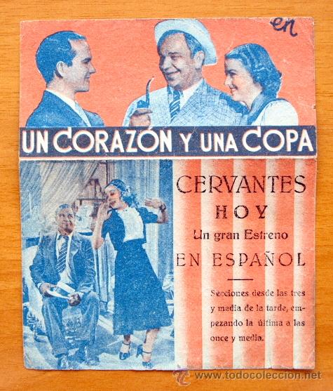 Cine: Un coraz&oacute;n y una copa - Wallace Beery, Una Merkel - Con publicidad - Foto 1