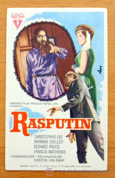 Cine: Rasputin - Christopher Lee, Barbara Shelley