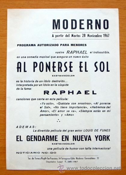 Cine: Al ponerse el sol - Raphael - Con publicidad - Foto 2