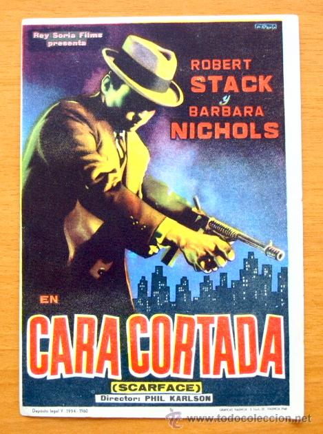 Cine: Cara cortada - Robert Stack, Barbara Nicolas - con publicidad - Foto 1