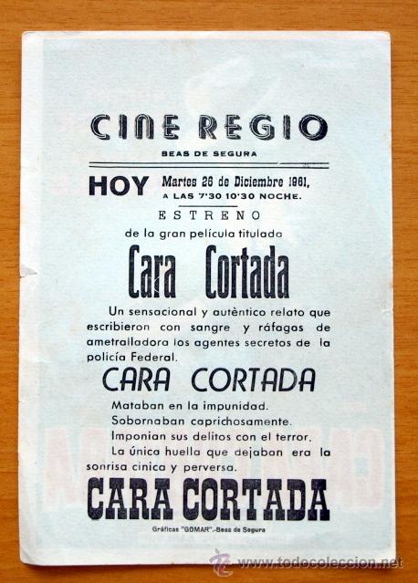 Cine: Cara cortada - Robert Stack, Barbara Nicolas - con publicidad - Foto 2