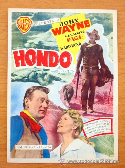 Cine: Hondo - John Wayne, Geraldine Page - con publicidad - Foto 1