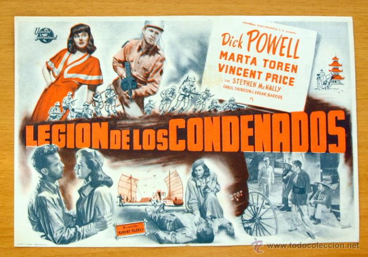 Cine: Legi&oacute;n de los Condenados - Dick Powell, Marta Toren - con publicidad