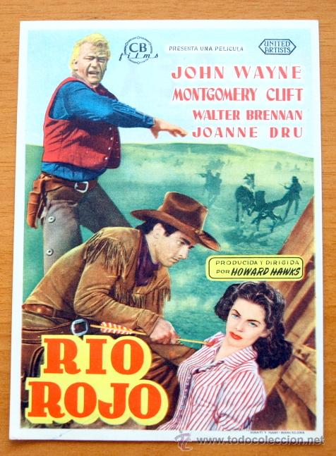 Cine: Rio Rojo - John Wayne, Montgomery Clift - con publicidad - Foto 1