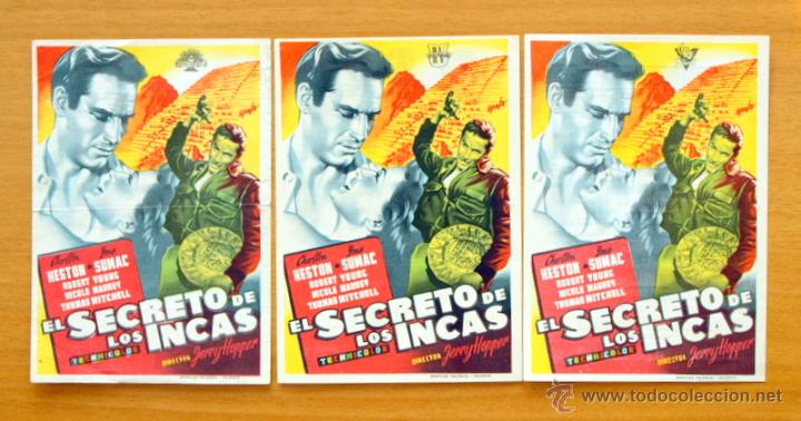 Cine: El secreto de los Incas - Charlton Heston, Yma Sumac - Diferente distribuidora - Con publicidad