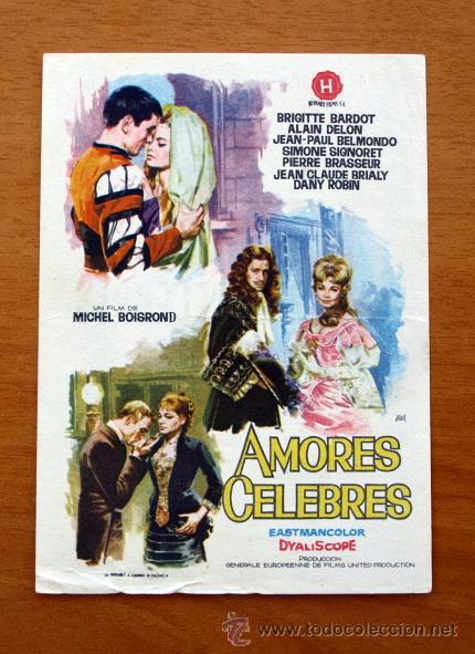 Cine: Amores célebres - Brigitte Bardot, Alain Delon, Jean Paul Belmondo - Con publicidad - Foto 1 - 11293007