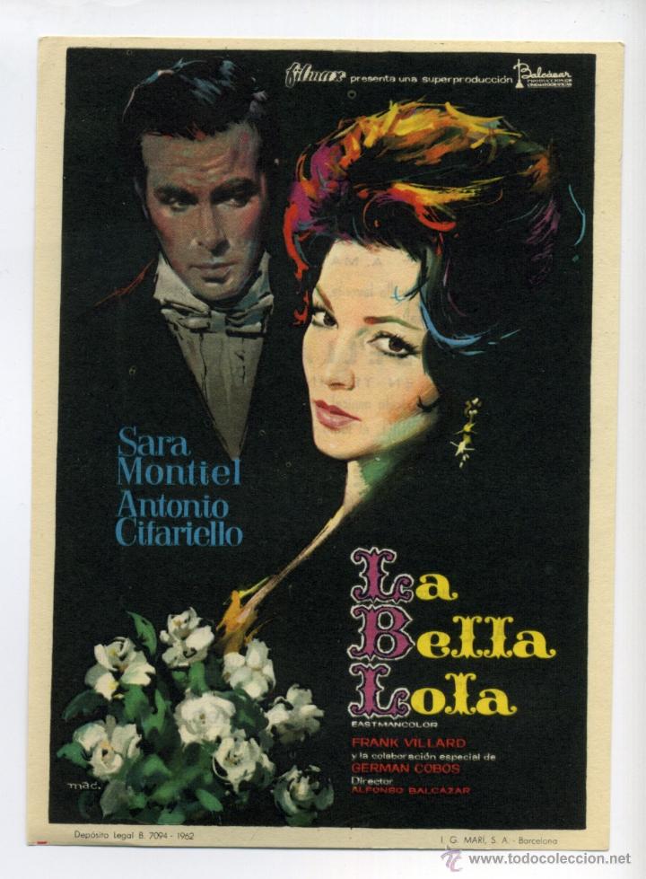 Cine: LA BELLA LOLA, con Sara Montiel.
