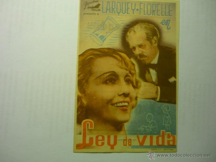 Kino: programa ley de vida .- larquey y florelle--publicidad cine granados