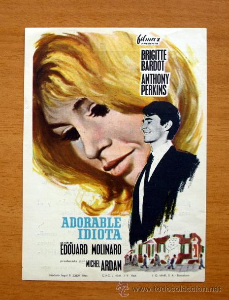 Cine: Adorable idiota - Brigitte Bardot, Anthony Perkins - Con publicidad