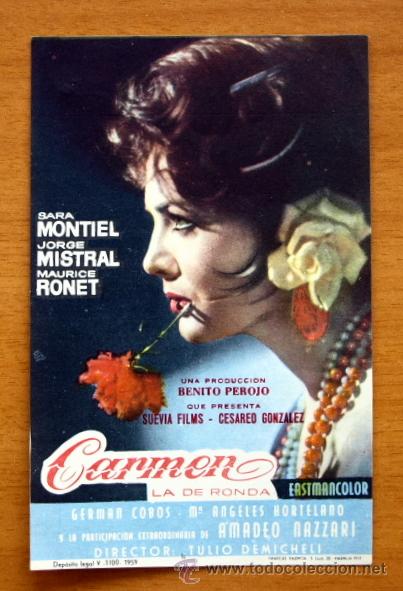 Cine: Carmen - Sara Montiel, Jorge Mistral, Maurice Ronet