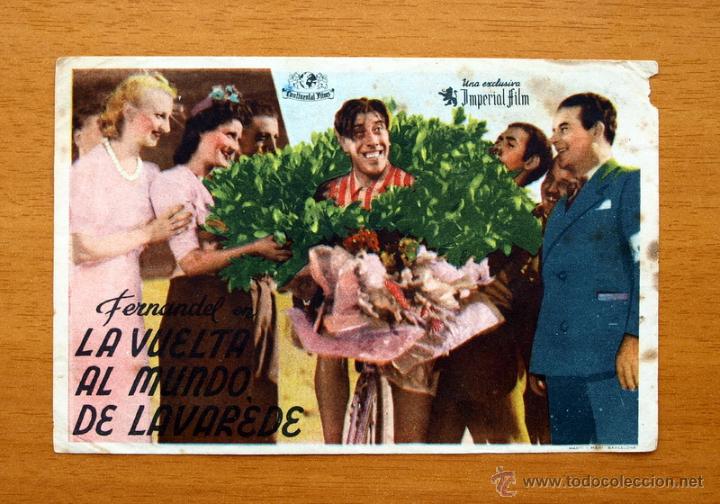 Folhetos de m&atilde;o de filmes antigos de cinema: La vuelta al mundo de Lavarede - Fernandel