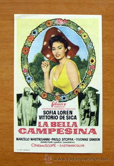 Cine: La Bella Campesina - Sofia Loren, Vittorio De Sica - Con publicidad