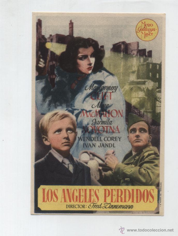  Flyers Publicitaires de films Anciens: Los Angeles perdidos. Sencillo de MGM.  Cine Mari - Le&oacute;n  1949.