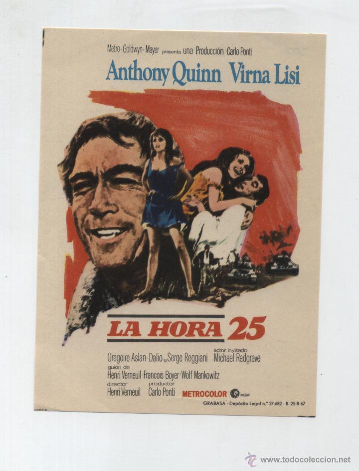  Flyers Publicitaires de films Anciens: La Hora 25. Sencillo de MGM.   &iexcl;IMPECABLE!