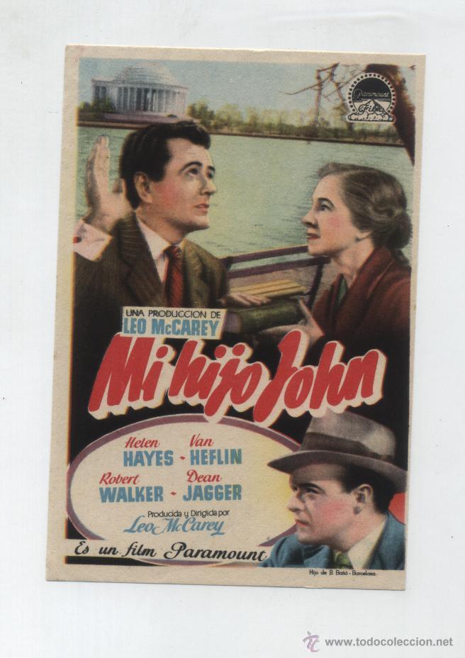 Flyers Publicitaires de films Anciens: Mi hijo John. Sencillo de Paramount.  &iexcl;IMPECABLE!