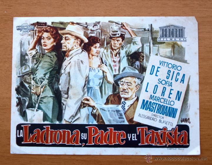 Cine: La ladrona, su padre y el taxista - Vittorio De Sica, Sofia Loren - Con publicidad