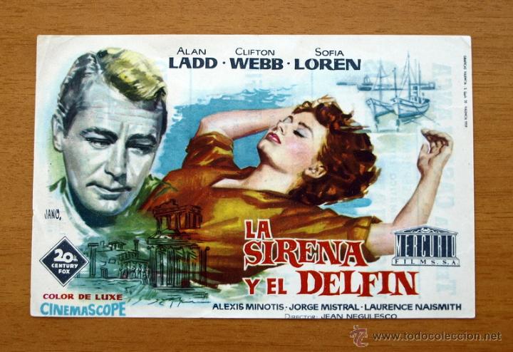 Cine: La sirena y el delfin - Alan Ladd, Sofia Loren - Publicidad Terraza Casablanca, Villarreal