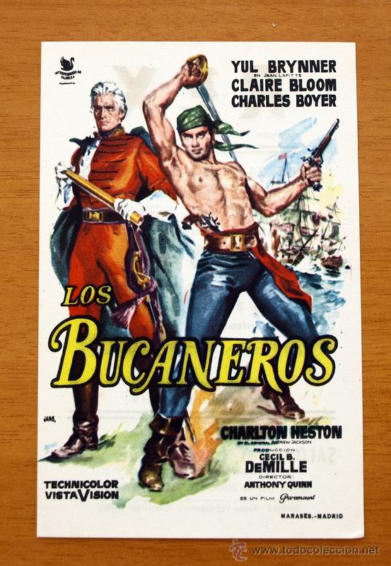 Cine: Los Bucaneros - Yul Brynner, Charlton Heston - Con publicidad