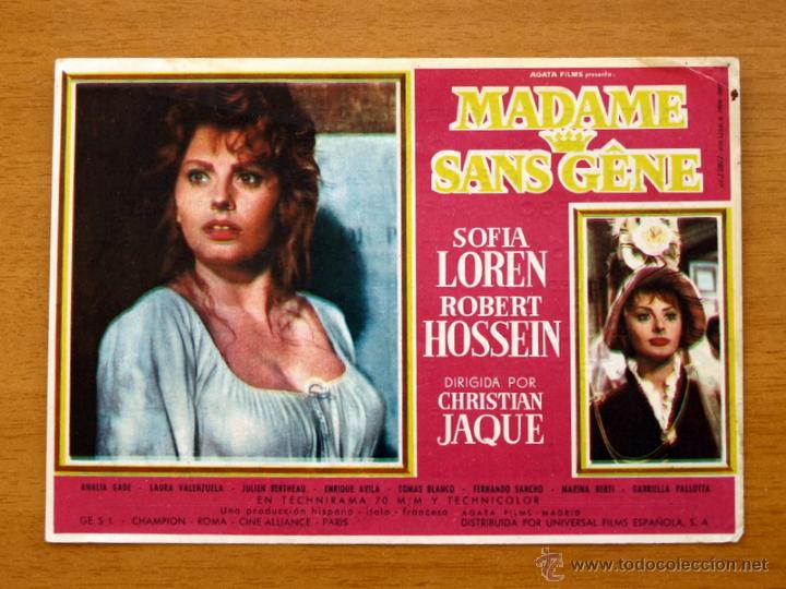 Cine: Madame Sans Gene - Sofia Loren, Robert Hossein - Publicidad Cine Palafox, Zaragoza