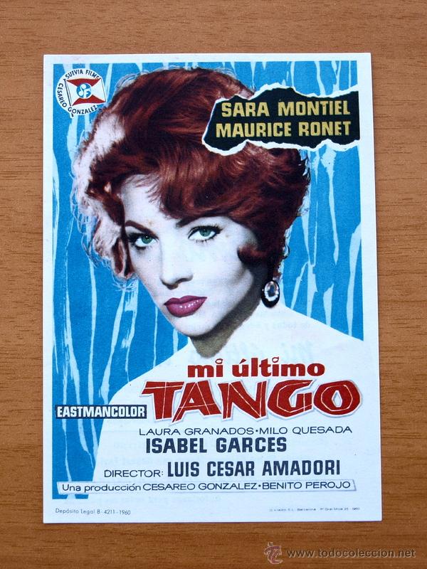 Cine: Mi &uacute;ltimo Tango - Sara Montiel, Maurice Ronet - Publicidad Cine Coliseum, Tarragona