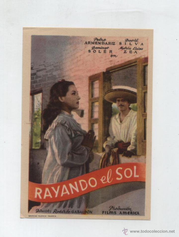  Flyers Publicitaires de films Anciens: Rayando el Sol. Sencillo.  Cine Mari - Le&oacute;n  1949.