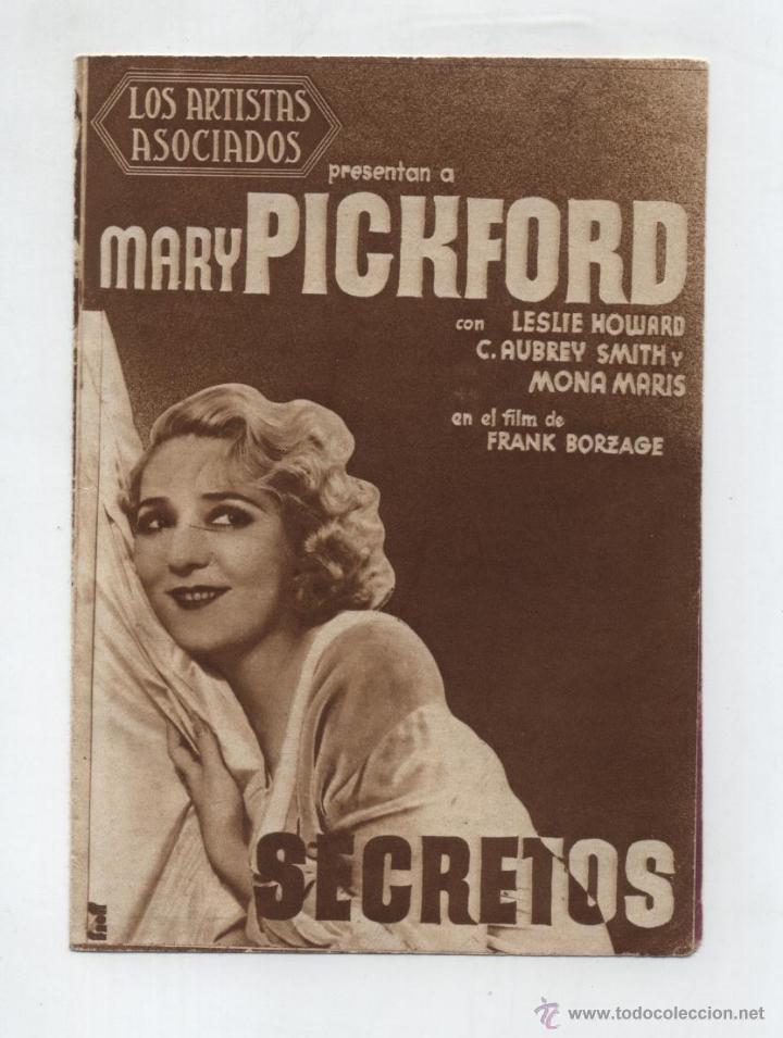  Flyers Publicitaires de films Anciens: Secretos. Doble de Los Artistas Asociados.