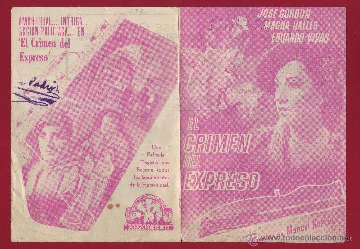 Folhetos de m&atilde;o de filmes antigos de cinema: PROGRAMA DE MANO - EL CRIMEN DEL EXPRESO