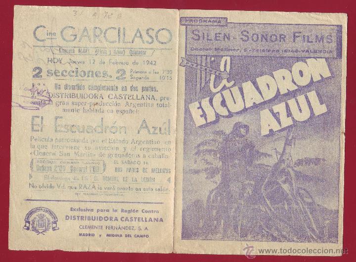 Folhetos de m&atilde;o de filmes antigos de cinema: PROGRAMA DE MANO - EL ESCUADRON AZUL