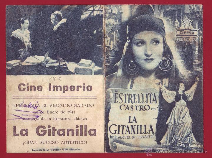 Folhetos de m&atilde;o de filmes antigos de cinema: PROGRAMA DE MANO - LA GITANILLA