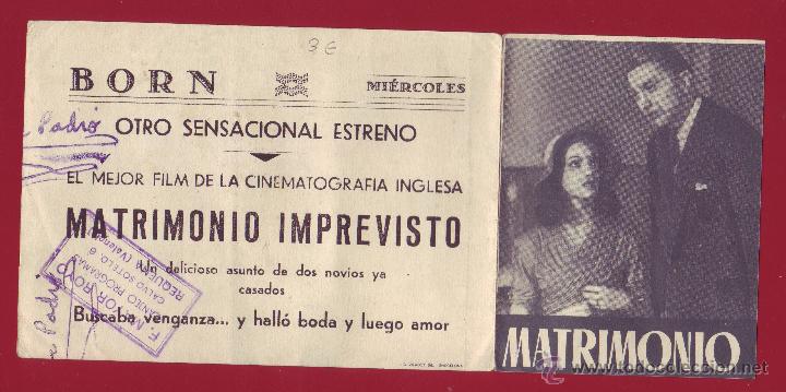 Cine: PROGRAMA DE MANO - MATRIMONIO IMPREVISTO - Foto 1