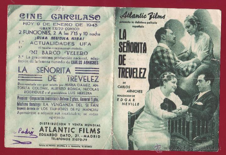 Cine: PROGRAMA DE MANO - LA SE&Ntilde;ORITA DE TREVELEZ - Foto 1
