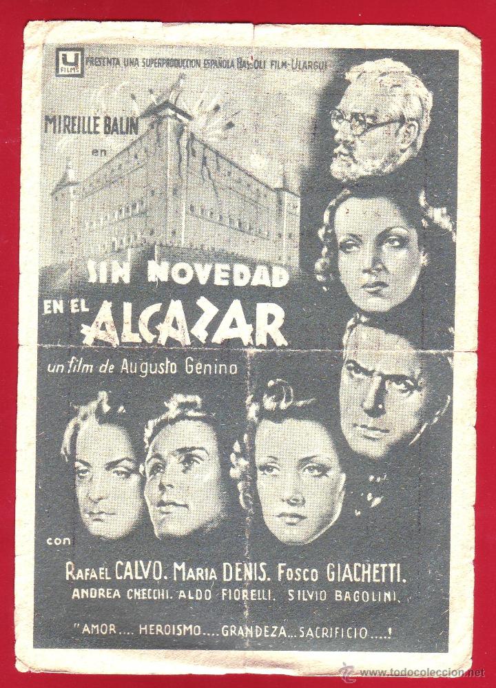 Cine: PROGRAMA DE MANO - SIN NOVEDAD EN EL ALCAZAR - Foto 1