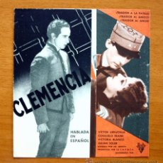 Cine: CLEMENCIA - VICTOR URRUCHUA, CONSUELO FRANK, JULIÁN SOLER - CON PUBLICIDAD. Lote 19587119