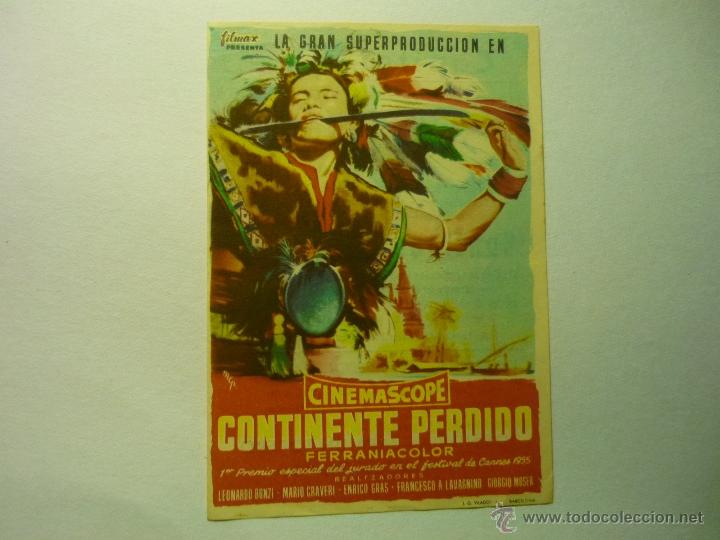 Cine: PROGRAMA CONTINENTE PERDIDO.-PUBLICIDAD CAPITOL -TARRAGONA - Foto 1