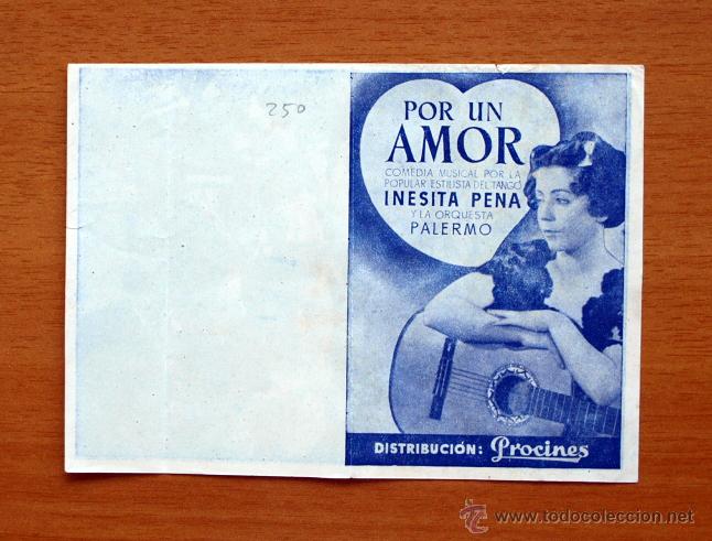  Foglietti di film di film antichi di cinema: Por un amor - Inesita Pe&ntilde;a