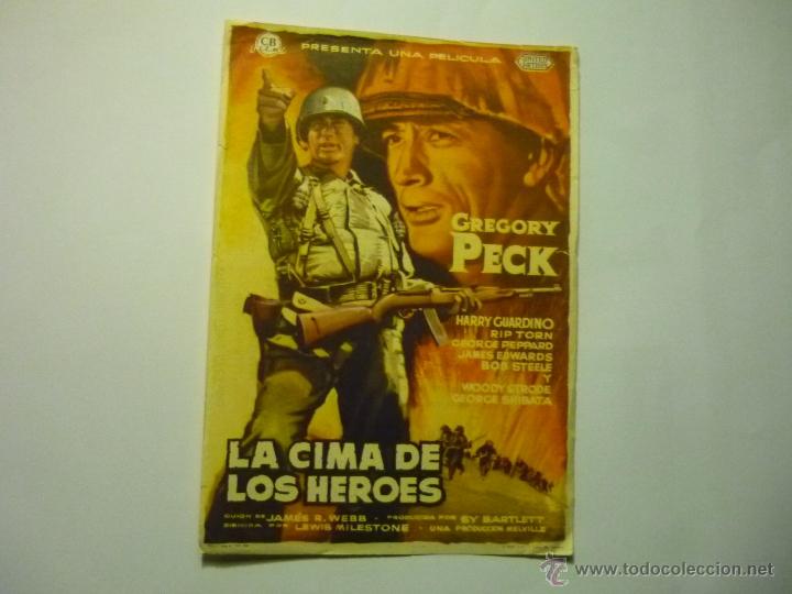 Cine: programa la cima de los heroes.-gregory peck-publicidad - Foto 1