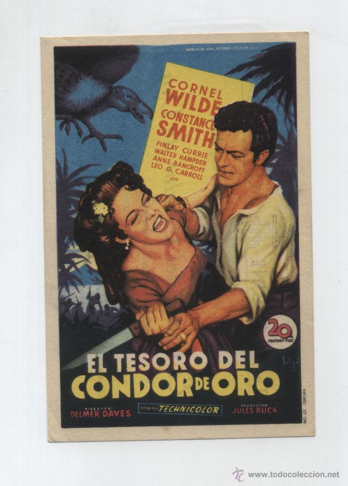 Cine: El Tesoro del C&oacute;ndor de Oro. Solig&oacute;. Sencillo de 20Th Century Fox.  Teatro Cine Monumental.