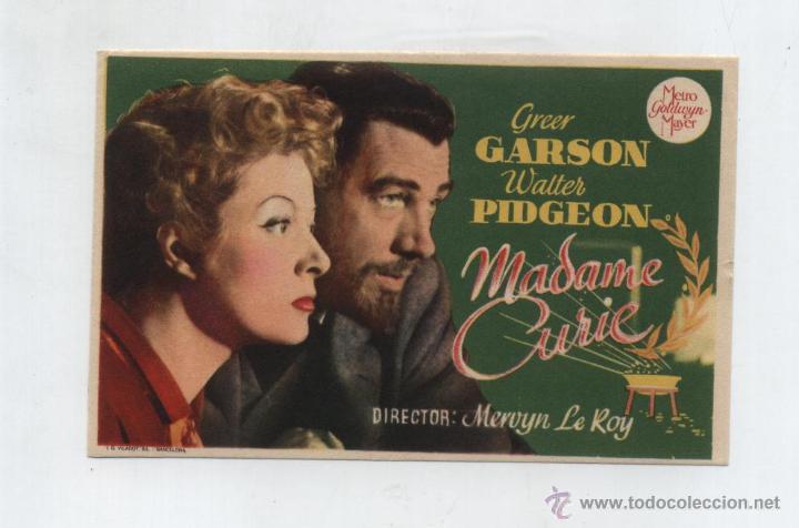  Flyers Publicitaires de films Anciens: Madame Curie. Sencillo de MGM.  &iexcl;IMPECABLE!
