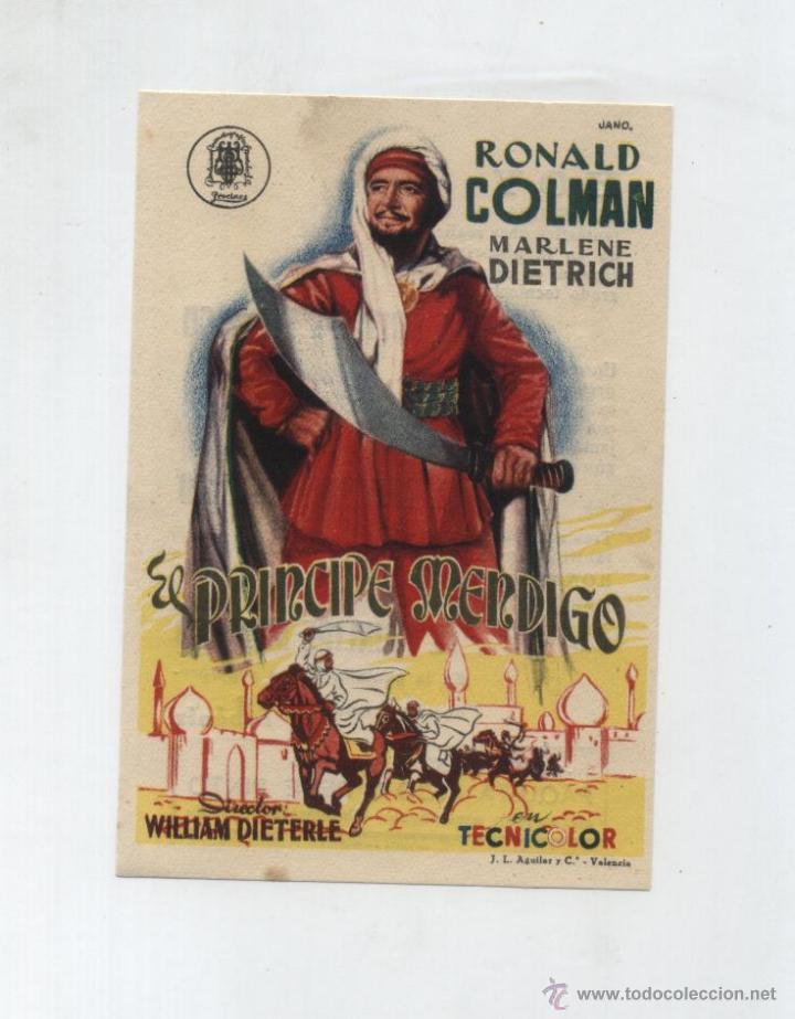 Folhetos de m&atilde;o de filmes antigos de cinema: El Principe Mendigo. Sencillo de Procines. Cine Albeniz.