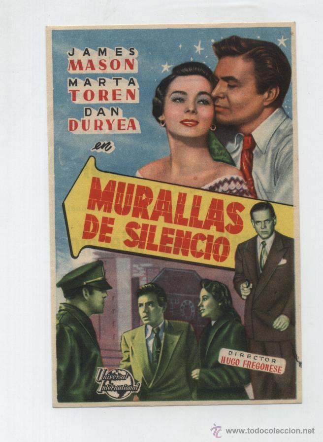 Kino: Murallas de silencio. Sencillo de Universal.  Cine Avenida - Seo de Urgell.  1954.