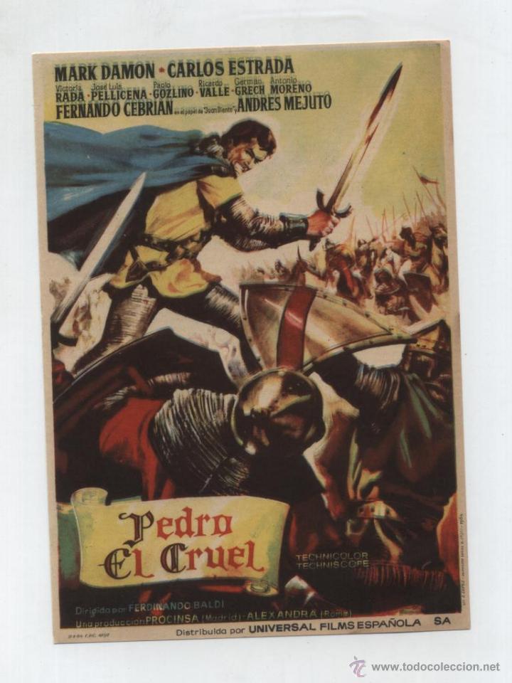 Folhetos de m&atilde;o de filmes antigos de cinema: Pedro El Cruel. Sencillo de Universal.