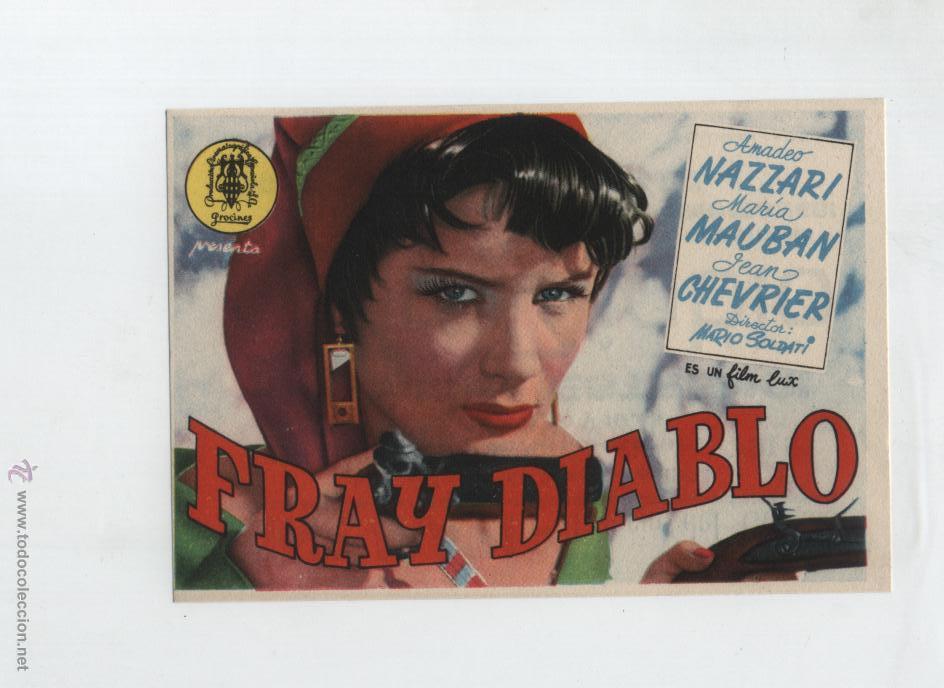 Cine: Fray Diablo. Sencillo de Procines. Cine Mari Le&oacute;n  1952.  &iexcl;IMPECABLE! - Foto 1