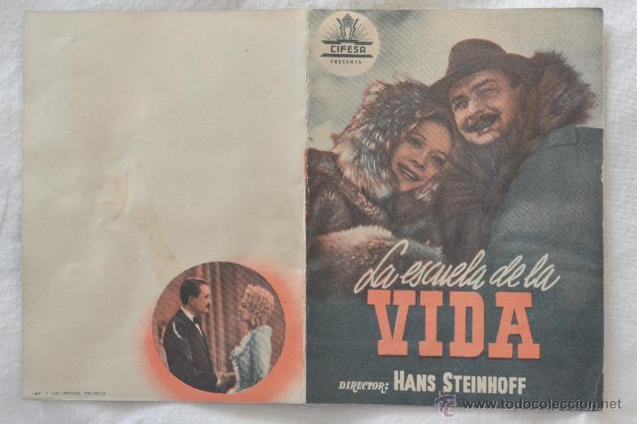 Cinema: Folleto mano cine doble LA ESCUELA DE LA VIDA
