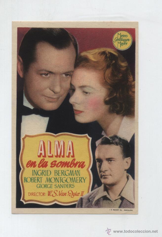  Flyers Publicitaires de films Anciens: Alma en la Sombra. Sencillo de MGM. Cines  Canig&oacute; - Catalu&ntilde;a.