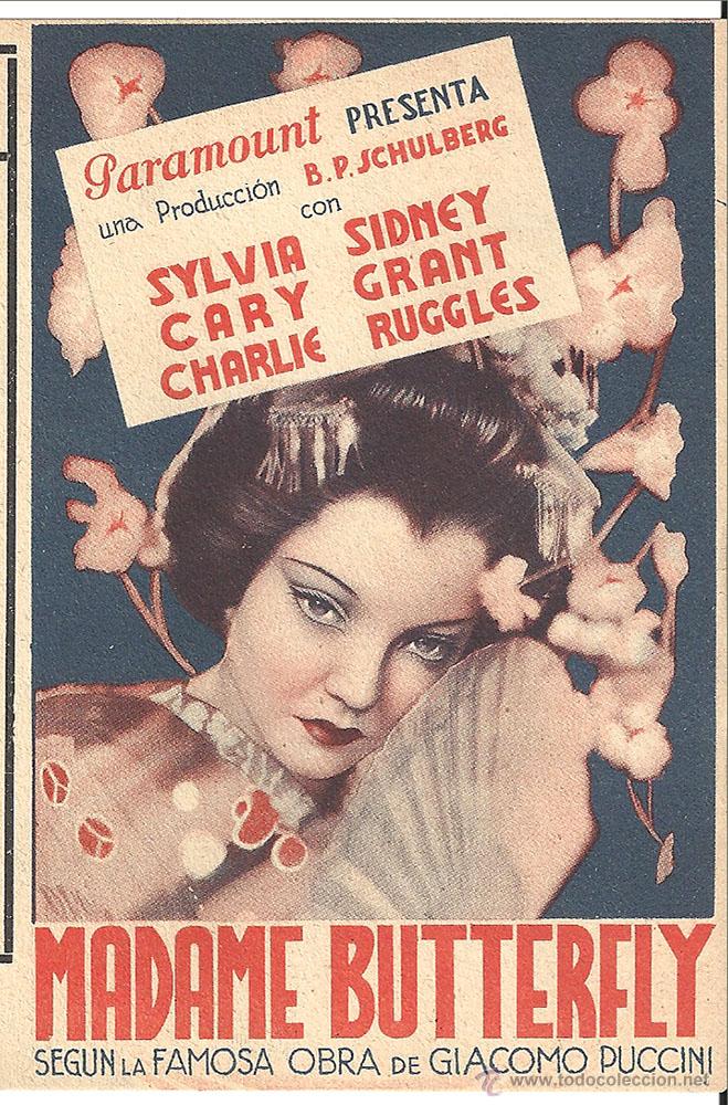 Cine: PTCC 320 MADAME BUTTERFLY PROGRAMA DOBLE PARAMOUNT SYLVIA SIDNEY CARY GRANT - Foto 1