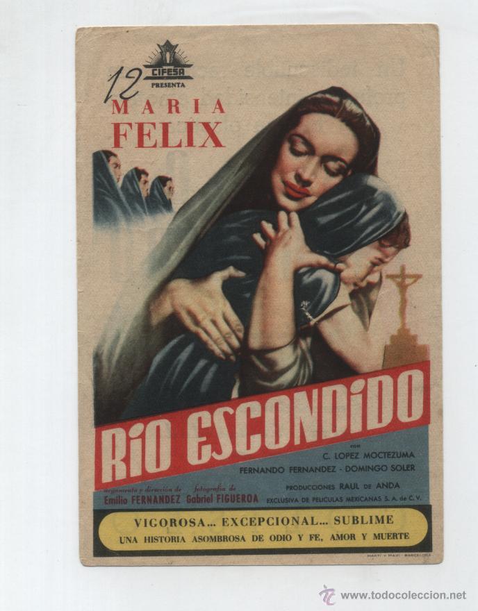  Flyers Publicitaires de films Anciens: R&iacute;o Escondido. Sencillo de Cifesa. Cine Coliseo - Sevilla.