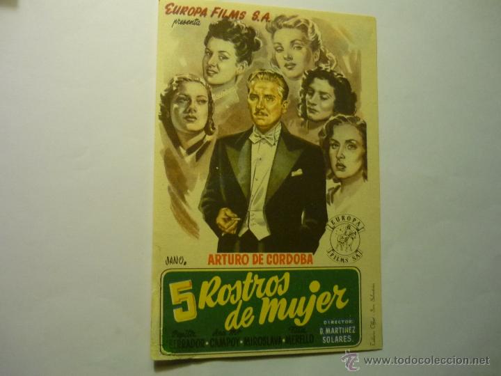 Cine: PROGRAMA 5 ROSTROS DE MUJER.-ARTURO DE CORDOBA - Foto 1