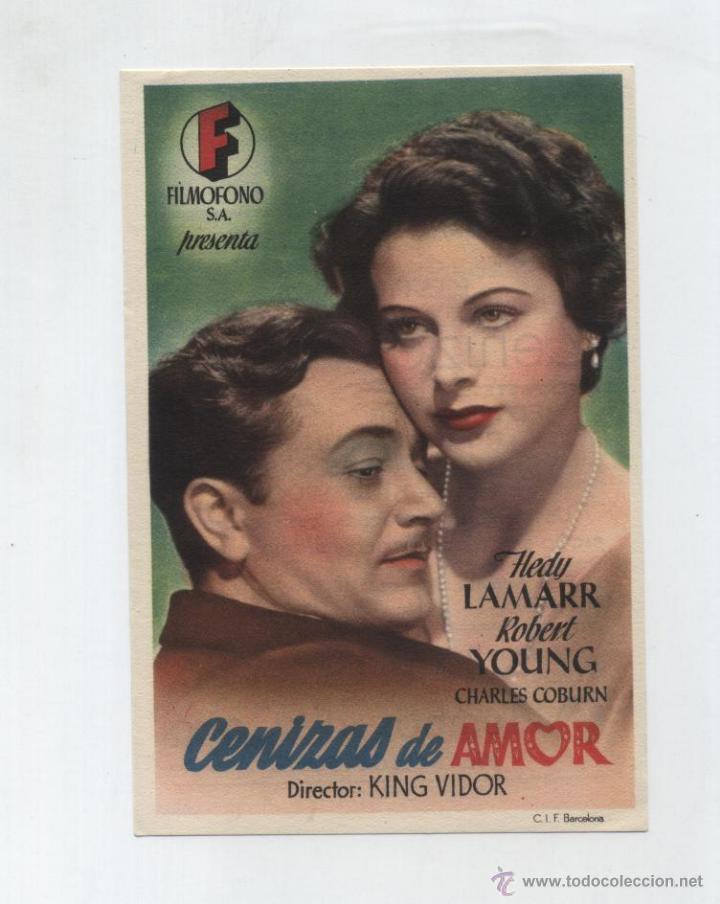 Kino: Cenizas de Amor. Sencillo de Film&oacute;fono. Cine Mari - Le&oacute;n 1948.