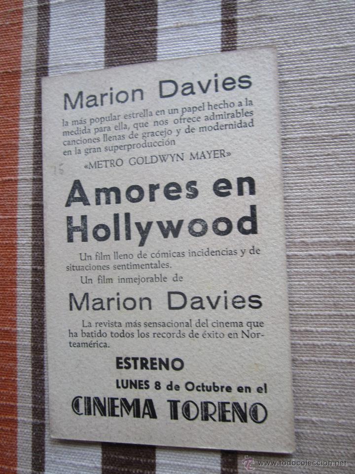 Cine: AMORES DE HOLLYWOOD PROGRAMA DE CINE MARION DAVIES C25 - Foto 2